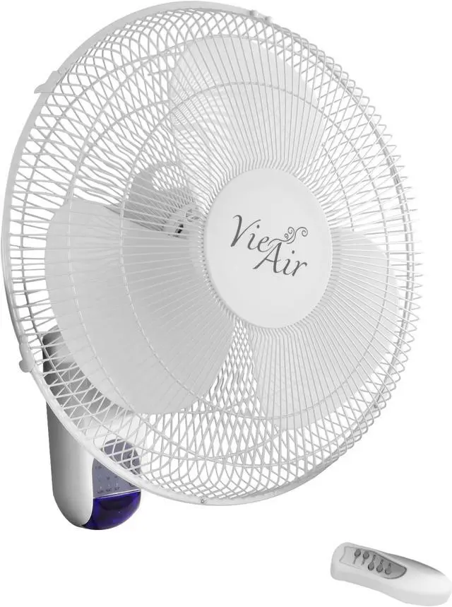 Alt view image 8 of 14 - vie air 16" plastic wall fan with remote control in white