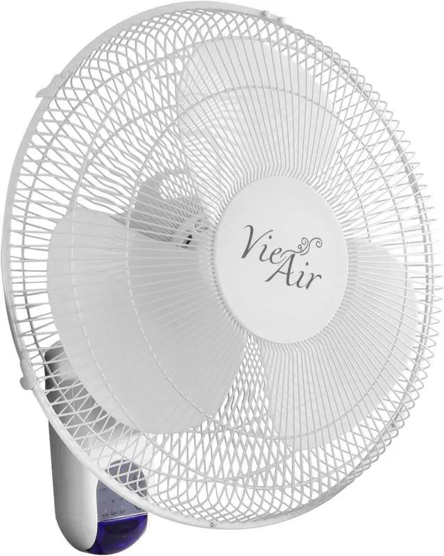 Alt view image 9 of 14 - vie air 16" plastic wall fan with remote control in white