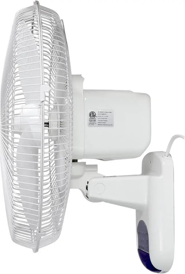 Alt view image 10 of 14 - vie air 16" plastic wall fan with remote control in white
