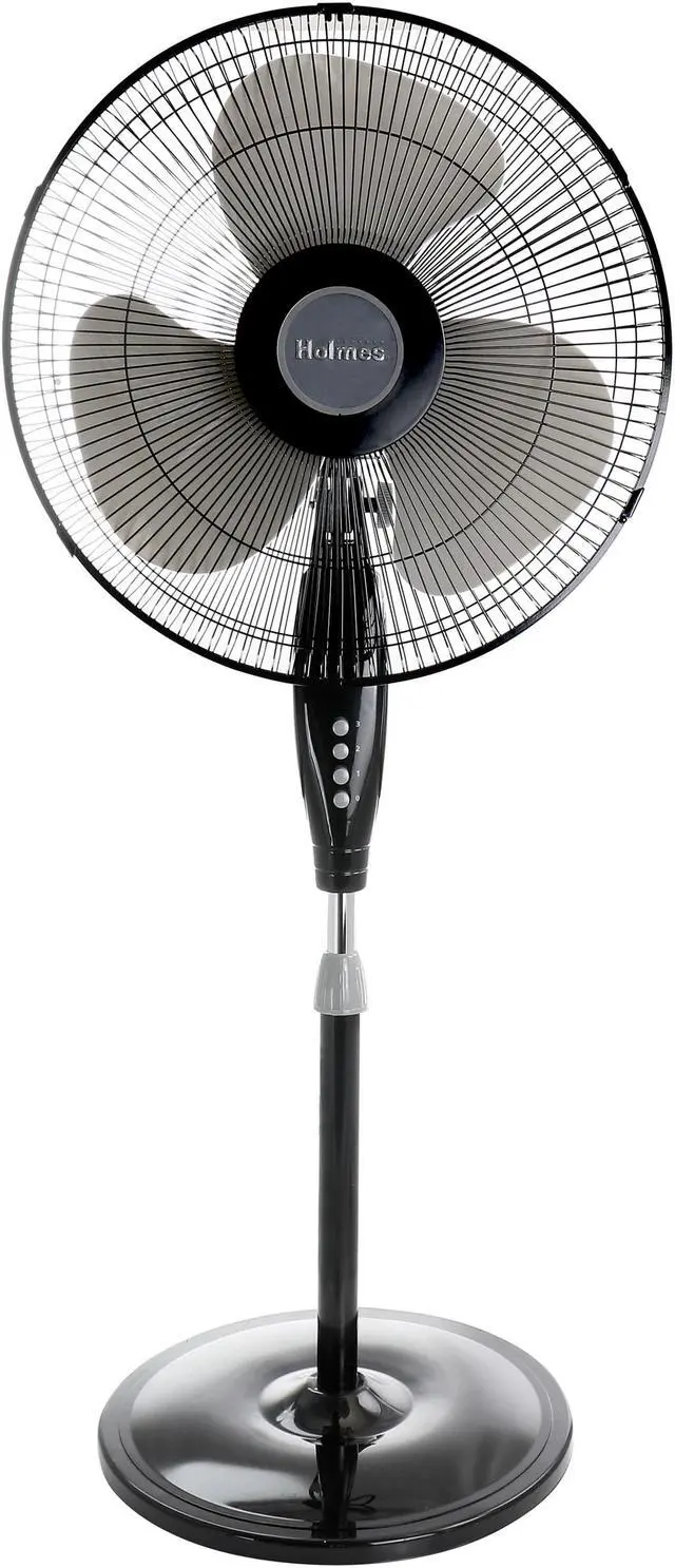 Alt view image 10 of 15 - Holmes Oscillating 16" Blade Whole Room Standing Fan Black 2115138