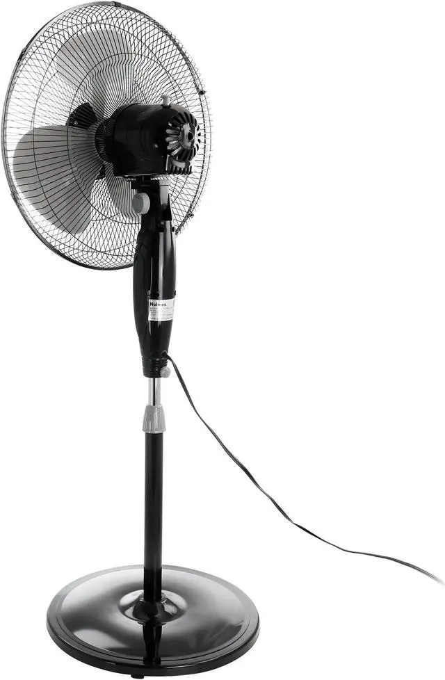 Alt view image 12 of 15 - Holmes Oscillating 16" Blade Whole Room Standing Fan Black 2115138