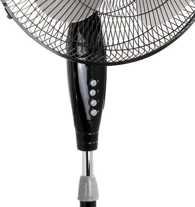 Alt view image 13 of 15 - Holmes Oscillating 16" Blade Whole Room Standing Fan Black 2115138