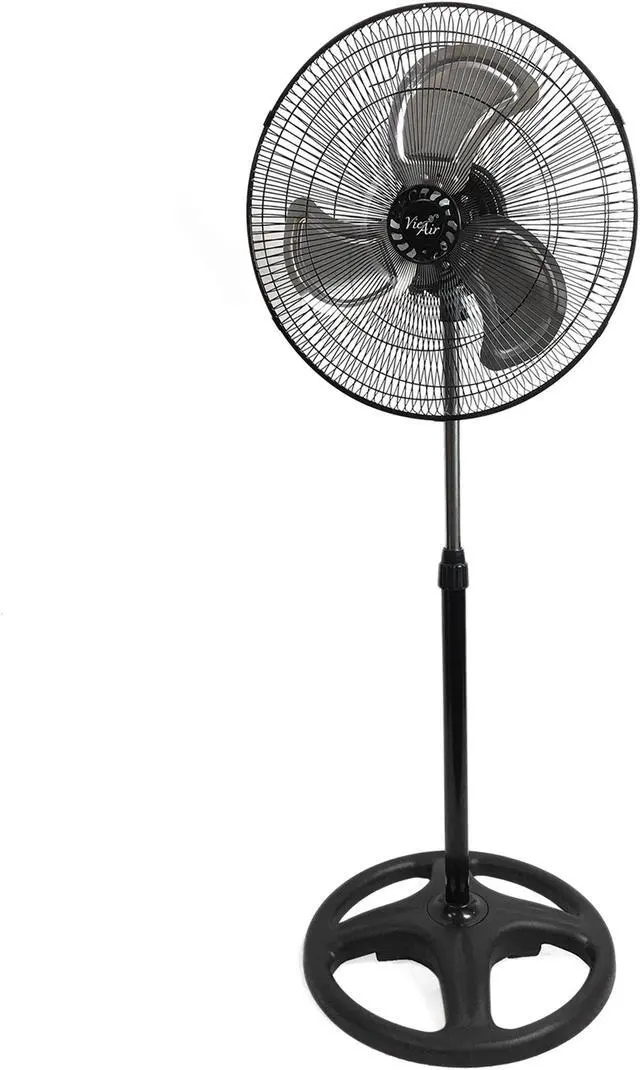 Alt view image 5 of 10 - Vie Air 18" Industrial Heavy Duty Pedestal Oscillating Metal Stand Fan