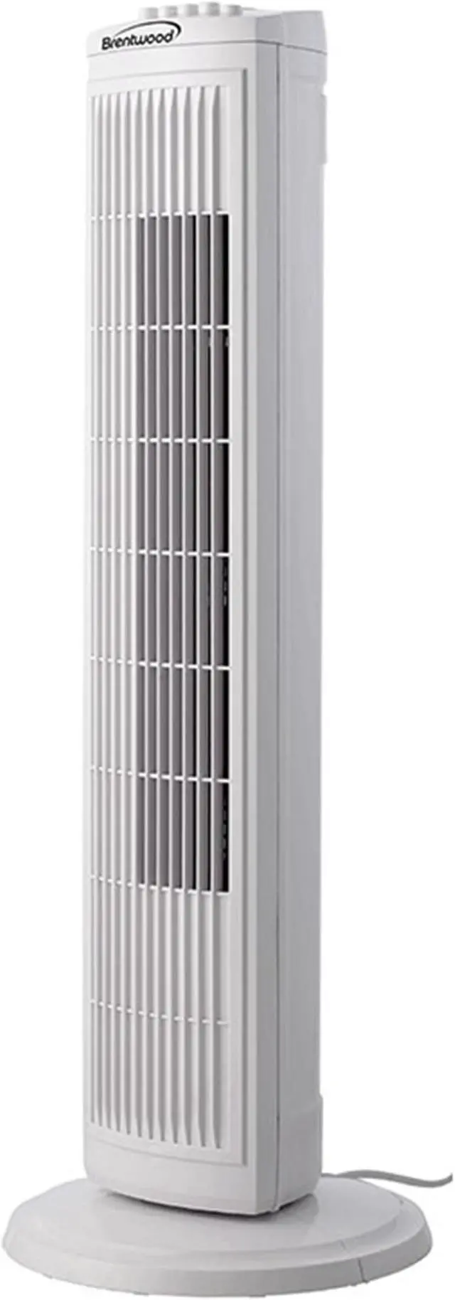 Alt view image 7 of 10 - Brentwood F-30TW 3 Speed 30 Inch Oscillating Silent Operating Tower Fan, White