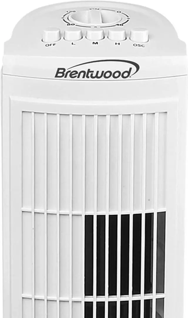Alt view image 9 of 10 - Brentwood F-30TW 3 Speed 30 Inch Oscillating Silent Operating Tower Fan, White