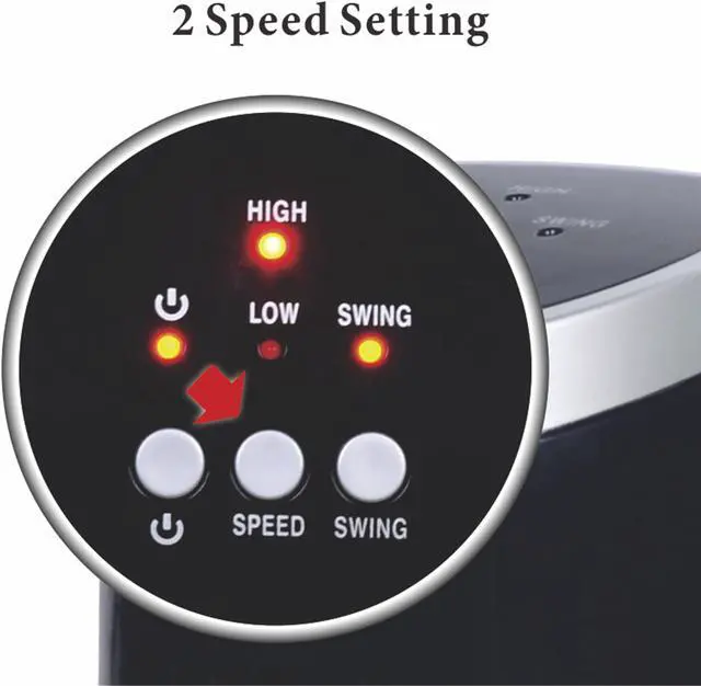 Alt view image 6 of 8 - Optimus F-7345BK 12 Desktop Ultraslim Oscillating Tower Fan (Black)