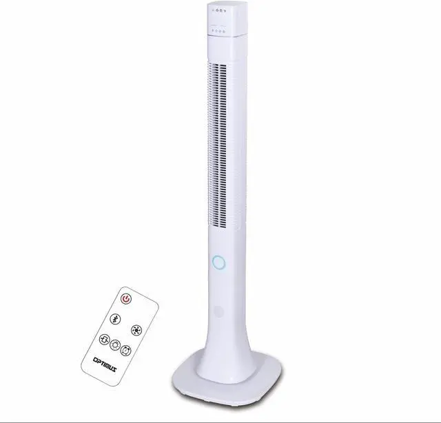Alt view image 2 of 8 - Optimus F7585WH Optimus in Pedistal Tower Fan with Remote - White