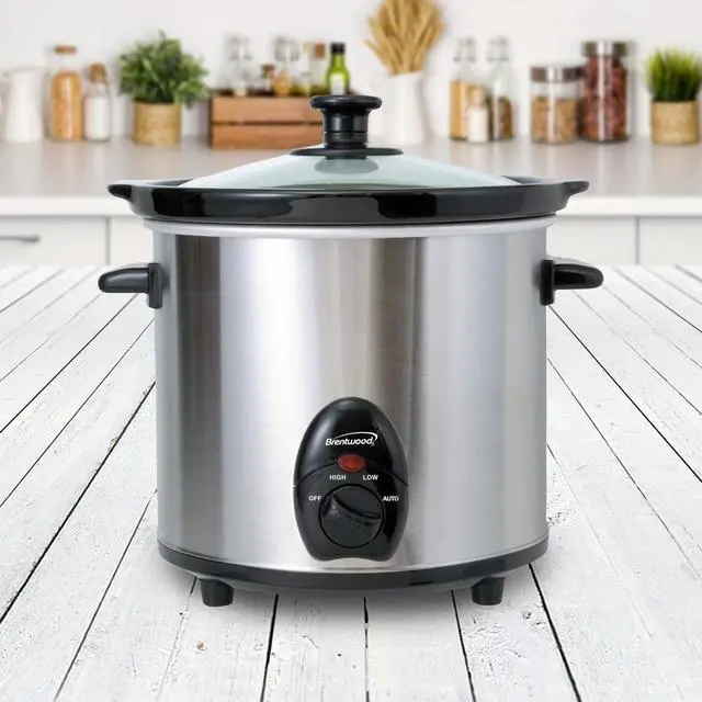 Alt view image 17 of 18 - Brentwood SC-130S 3-Quart Slow Cooker (Stainless Steel Body)