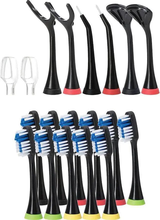 Alt view image 9 of 10 - Pursonic S520BK Sonic movement Rechargeable Electric Toothbrush W/ BONUS 12 Brusheads 2 Tongue cleaners, 2 interdental brush heads and 2 floss holders