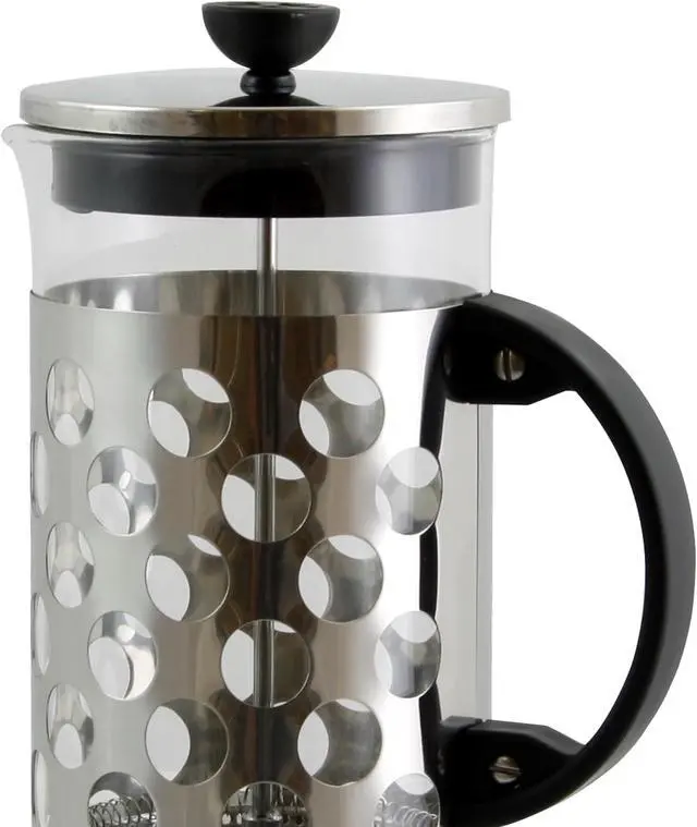 Alt view image 6 of 10 - Mr. Coffee Table Ware - 1 quart Coffee Press - Glass Carafe, Stainless Steel Filter, Stainless Steel Lid - Brewing - Dishwasher Safe - Black, Stainless Steel
