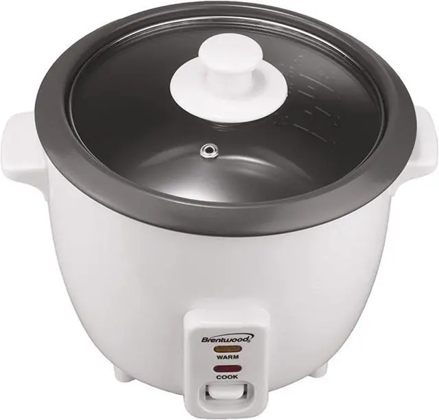 Alt view image 9 of 10 - Brentwood TS-180S 8-Cup Uncooked/16-Cup Cooked Rice Cooker and Food Steamer - White