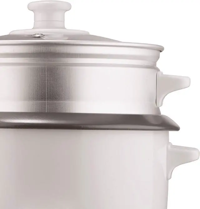 Alt view image 8 of 10 - Brentwood TS-180S 8-Cup Uncooked/16-Cup Cooked Rice Cooker and Food Steamer - White