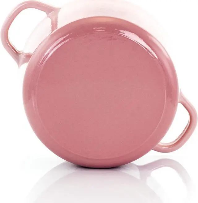 Alt view image 4 of 8 - Crock-Pot Artisan 2 Piece 3 Quarts Enamled Cast Iron Dutch Oven in Blush Pink