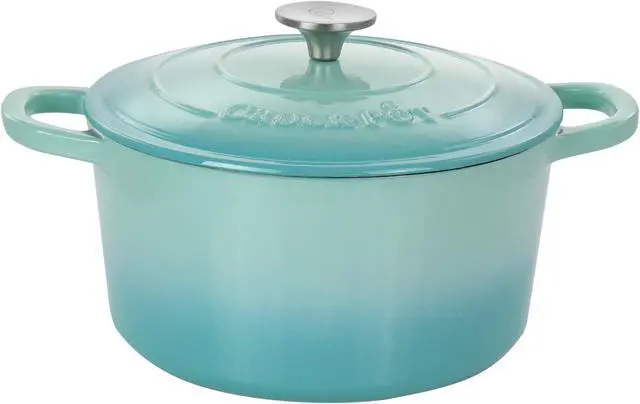 Main image of Crock-Pot Artisan 2 Piece 5 Quarts Enameled Cast Iron Dutch Oven in Aqua Blue