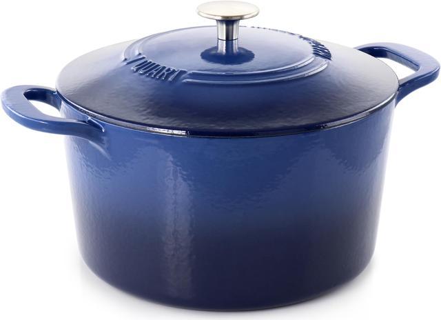 Martha Stewart 7 Quart Enameled Cast Iron Dutch Oven with Lid in Blue