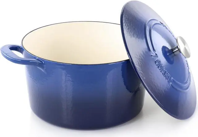 Alt view image 3 of 7 - Martha Stewart 7 Quart Enameled Cast Iron Dutch Oven with Lid in Blue Ombre