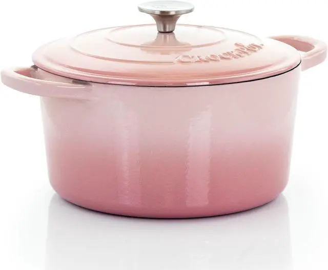 Main image of Crock-Pot Artisan 2 Piece 5 Quarts Enamled Cast Iron Dutch Oven in Blush Pink