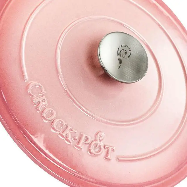 Alt view image 6 of 9 - Crock-Pot Artisan 2 Piece 5 Quarts Enamled Cast Iron Dutch Oven in Blush Pink