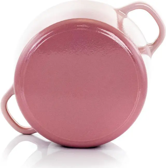 Alt view image 4 of 9 - Crock-Pot Artisan 2 Piece 5 Quarts Enamled Cast Iron Dutch Oven in Blush Pink