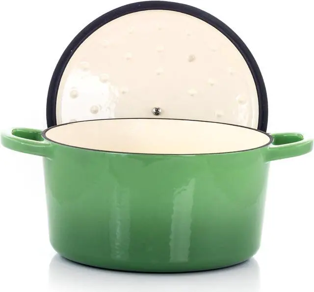 Alt view image 3 of 8 - Crock-Pot Artisan 2 Piece 5 Quarts Enamled Cast Iron Dutch Oven in Pistachio Green