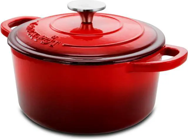 Main image of Crock-pot Artisan 3 Quart Enameled Cast Iron Casserole with Lid in Gradient Red