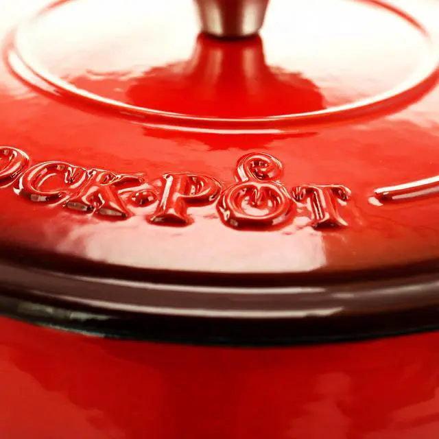 Alt view image 4 of 7 - Crock-pot Artisan 3 Quart Enameled Cast Iron Casserole with Lid in Gradient Red