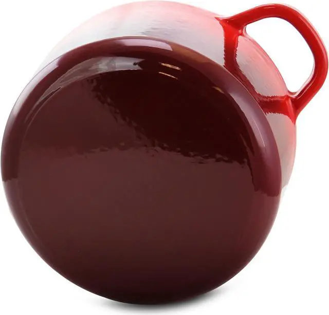 Alt view image 2 of 7 - Crock-pot Artisan 3 Quart Enameled Cast Iron Casserole with Lid in Gradient Red
