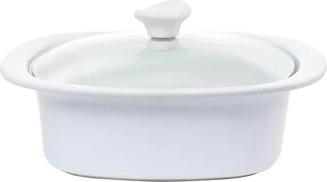 Main image of Gibson Elite Gracious Dining 1.9 Quart Stoneware Casserole in White with Glass Lid
