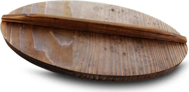 Alt view image 4 of 7 - General Store Addlestone 2 Piece 14 Inch Heavy Duty Cast Iron Wok with Wood Lid