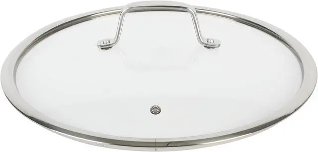 Alt view image 4 of 8 - Kenmore Luke 12 Inch Non-Stick Tri-Ply Stainless Steel Wok with Glass Lid
