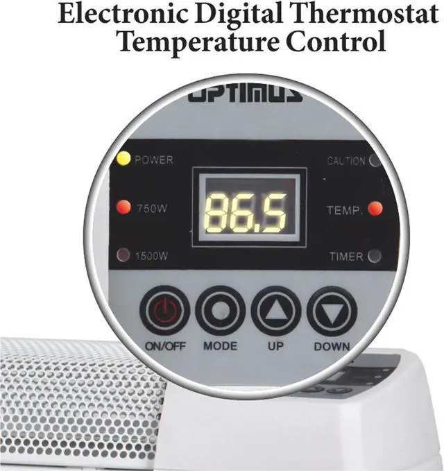 Alt view image 13 of 18 - OPTIMUS H-3603 Optimus h-3603 30" baseboard heater with thermostat