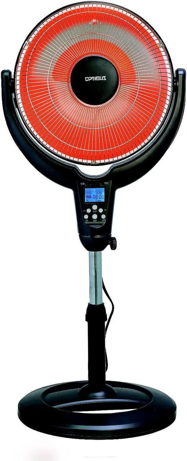 Alt view image 12 of 15 - Optimus H-4501 14" Oscillating Pedestal Digital Dish Heater, with Remote