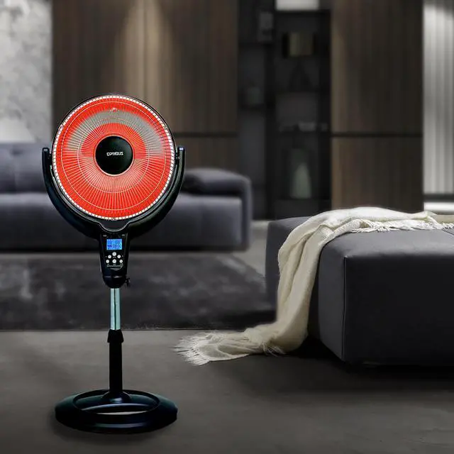 Alt view image 14 of 15 - Optimus H-4501 14" Oscillating Pedestal Digital Dish Heater, with Remote