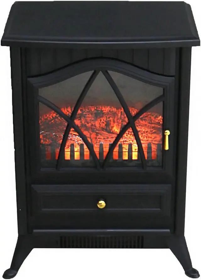 Alt view image 3 of 7 - OPTIMUS H9310 H9310 BLACK ELECTRIC FLAME EFFECT FIREPLACE HEATER