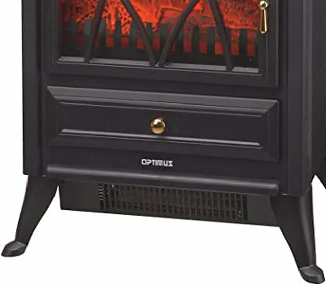 Alt view image 6 of 7 - OPTIMUS H9310 H9310 BLACK ELECTRIC FLAME EFFECT FIREPLACE HEATER