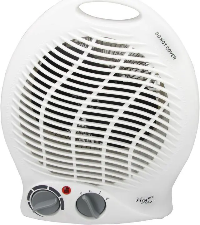 Alt view image 3 of 10 - vie air 1500w portable 2settings white home fan heater with adjustable thermostat
