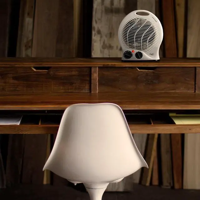 Alt view image 4 of 10 - vie air 1500w portable 2settings white home fan heater with adjustable thermostat