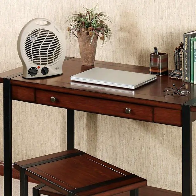 Alt view image 5 of 10 - vie air 1500w portable 2settings white home fan heater with adjustable thermostat