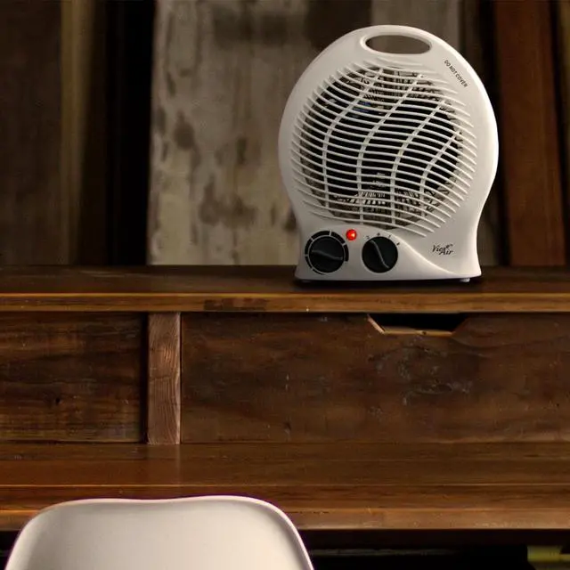 Alt view image 6 of 10 - vie air 1500w portable 2settings white home fan heater with adjustable thermostat