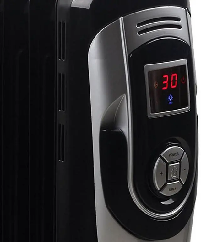 Alt view image 4 of 8 - Optimus H6015L Digital 7 Fin Oil Filled Radiator Heater