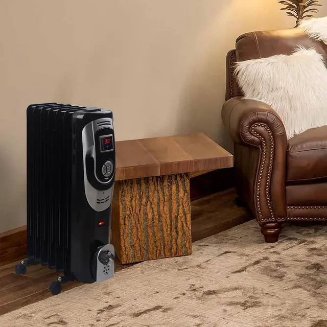 Alt view image 5 of 8 - Optimus H6015L Digital 7 Fin Oil Filled Radiator Heater