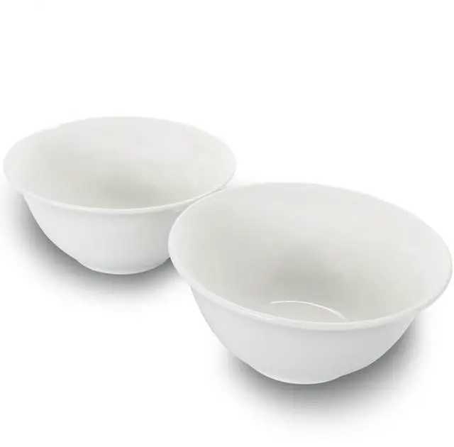Main image of Gibson Home 2 Piece 7.5 Inch Ceramic All-Purpose Round Bowl Set in White