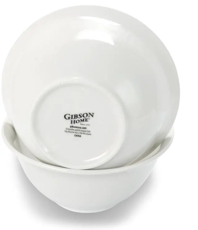 Alt view image 2 of 6 - Gibson Home 2 Piece 7.5 Inch Ceramic All-Purpose Round Bowl Set in White
