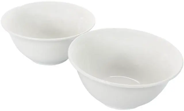 Alt view image 5 of 6 - Gibson Home 2 Piece 7.5 Inch Ceramic All-Purpose Round Bowl Set in White