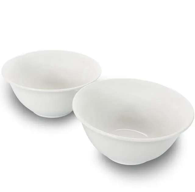 Alt view image 6 of 6 - Gibson Home 2 Piece 7.5 Inch Ceramic All-Purpose Round Bowl Set in White