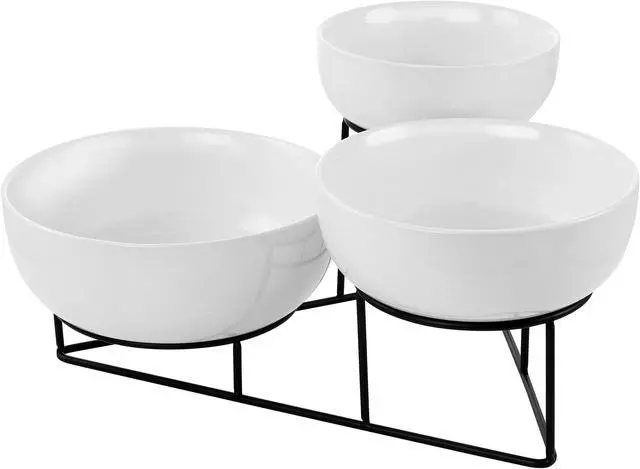Alt view image 2 of 7 - Gibson Elite 4 Piece Bowl Set with Metal Rack