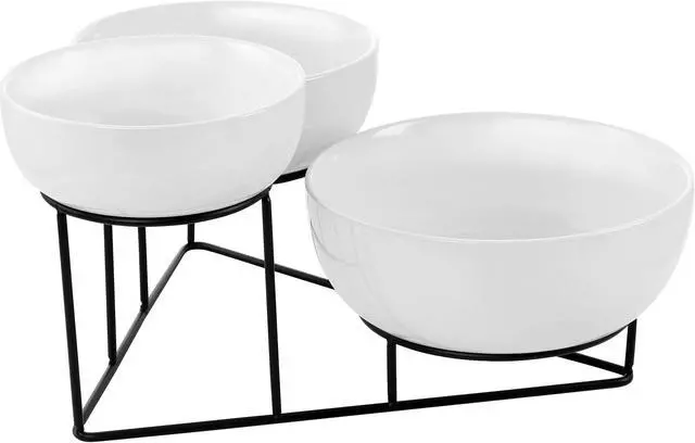 Alt view image 3 of 7 - Gibson Elite 4 Piece Bowl Set with Metal Rack