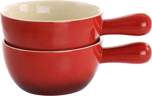 Crock-Pot 22 fl.oz Gradient Red Stoneware 2 Piece Soup Bowl Set