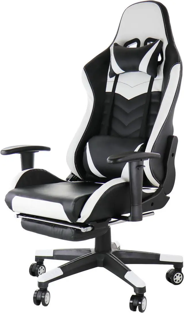 Alt view image 2 of 8 - GameFitz Gaming Chair in Black and White
