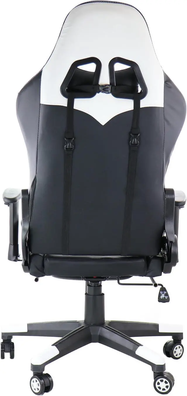 Alt view image 4 of 8 - GameFitz Gaming Chair in Black and White
